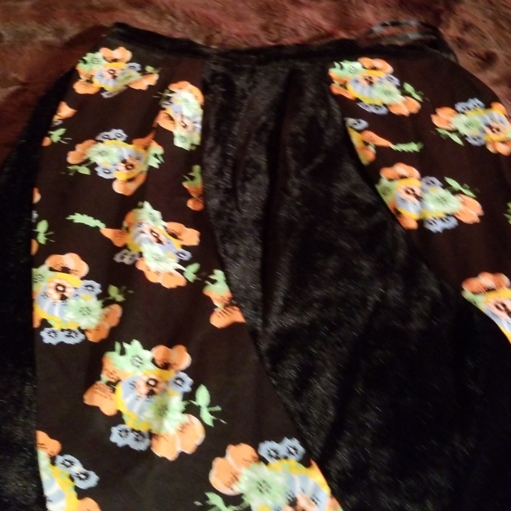 Free people velvet floral skirt